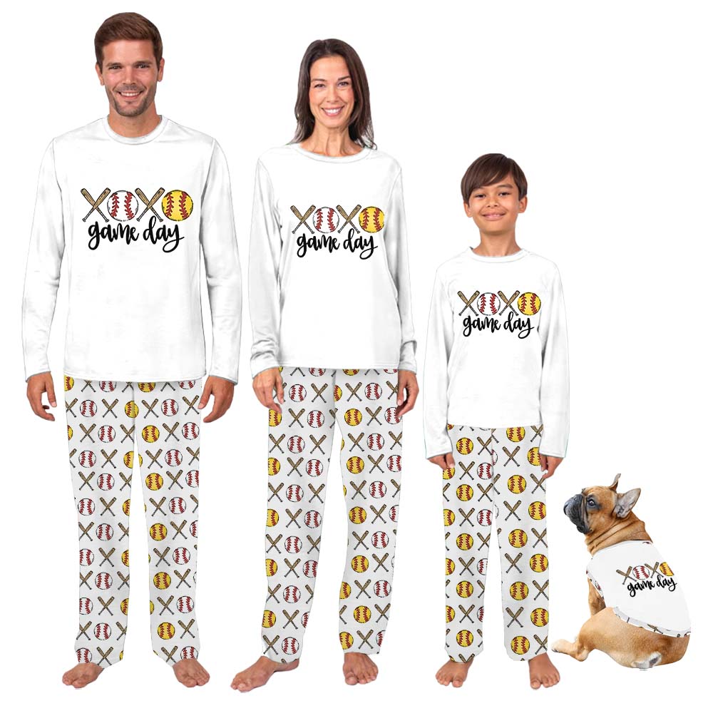 Game Day Family Sport Pajamas With Dog Game Day Family Sport Pajamas With Dog