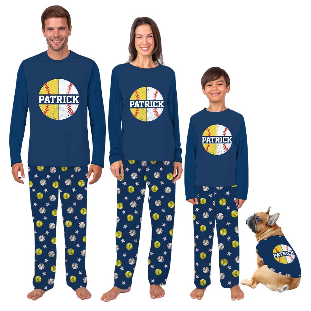 Custom Softball and Baseball Matching Sport Pajamas Whole Family Custom Softball and Baseball Matching Sport Pajamas Whole Family