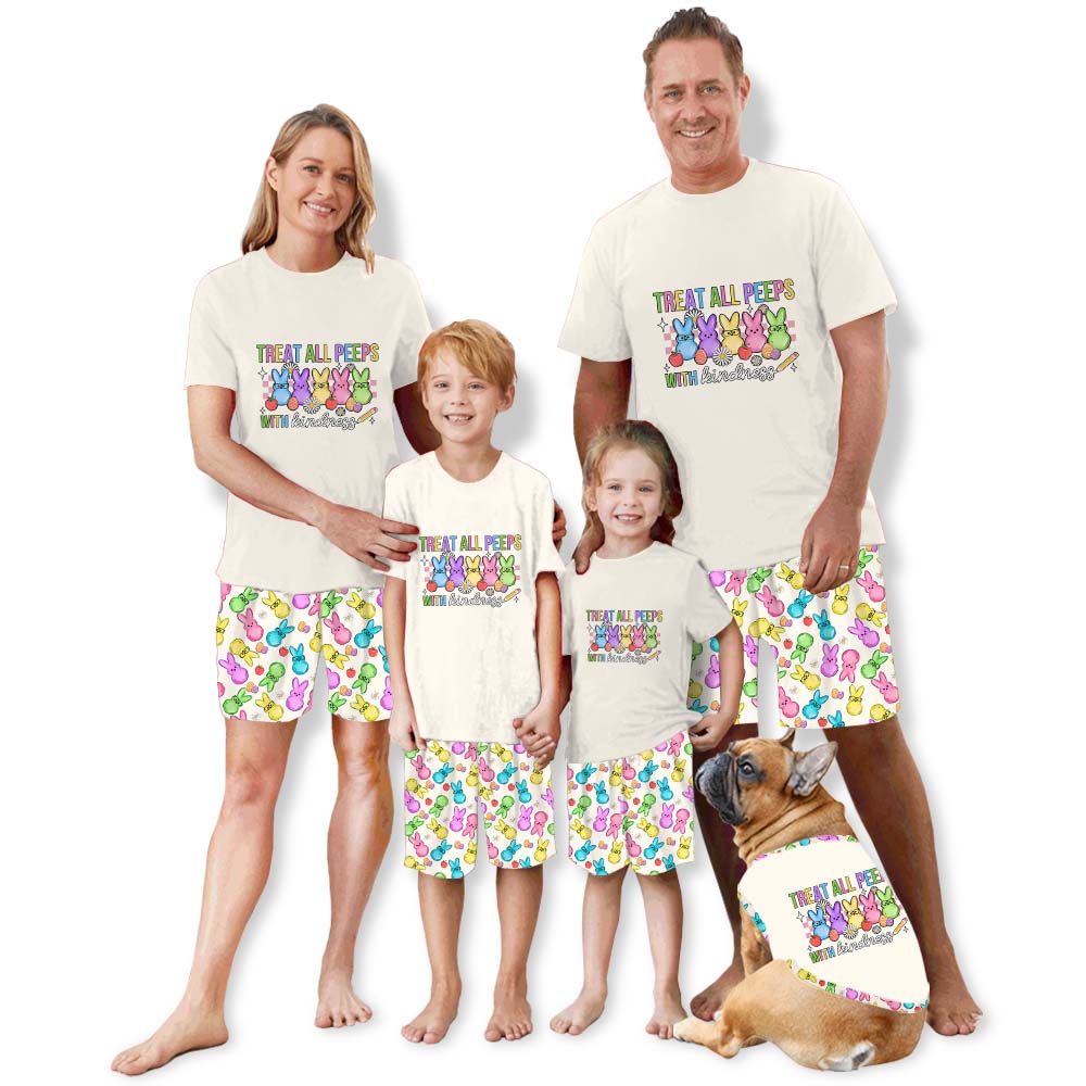 Treat All Peeps With Kindness Short Sleeve Easter Pajama Set Treat All Peeps With Kindness Short Sleeve Easter Pajama Set