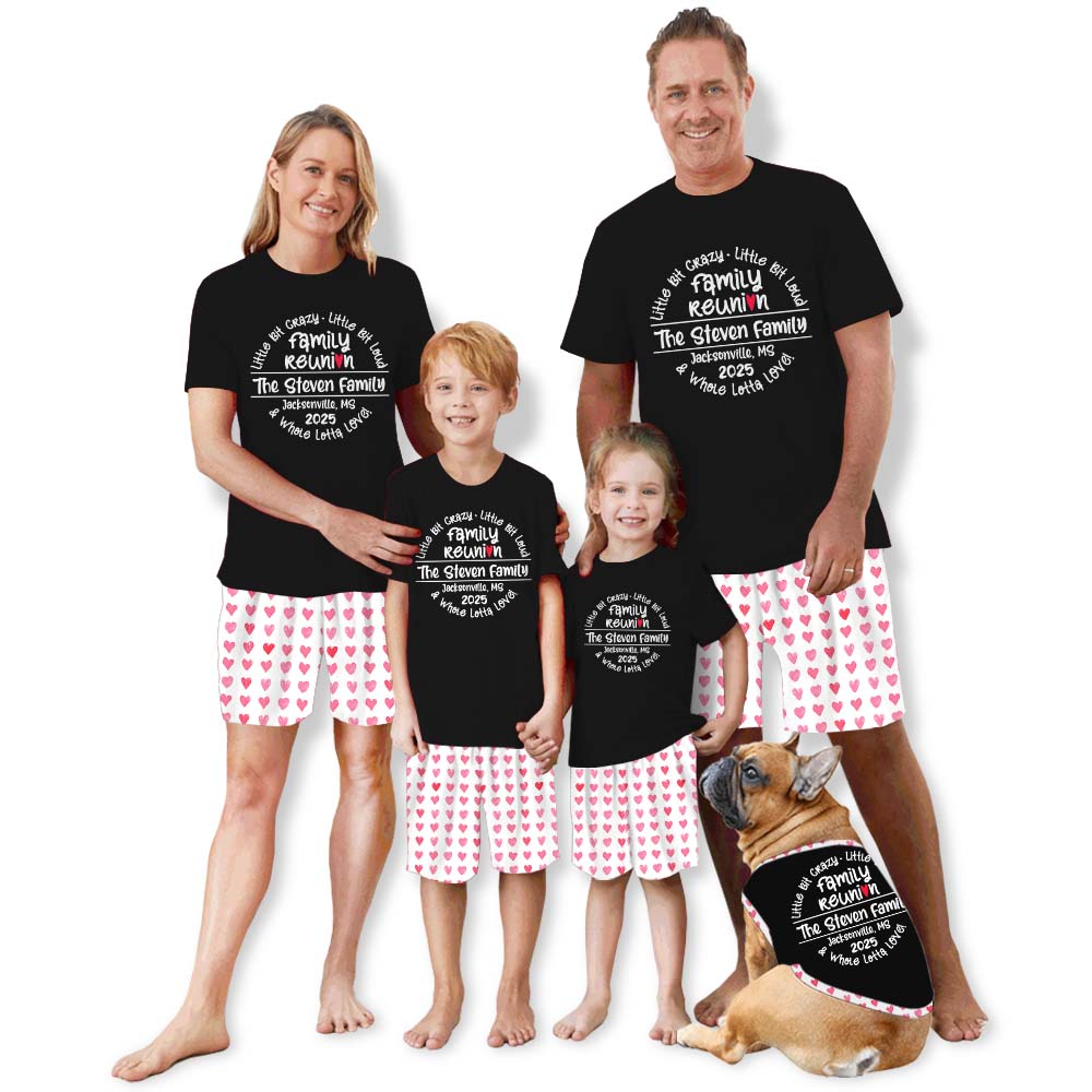 Unique Family Reunion Matching Family Pajamas With Dogs Short Sleeves Unique Family Reunion Matching Family Pajamas With Dogs Short Sleeves