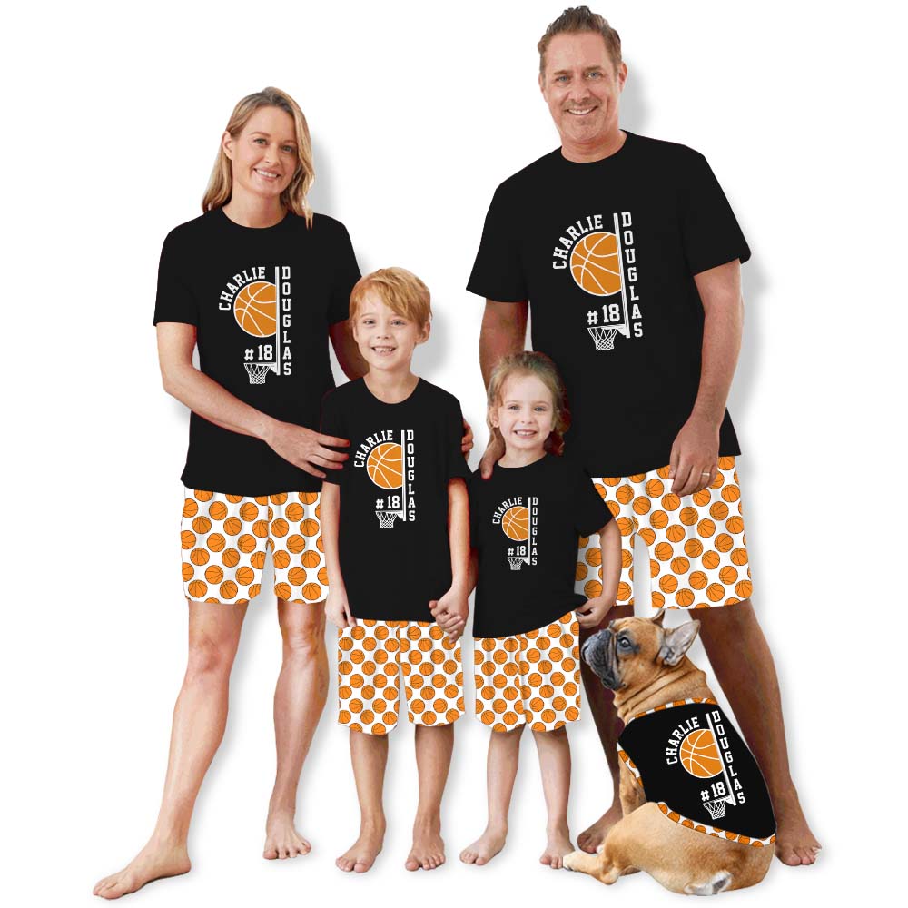 Basketball Team Name Sport Pajama Short Set Basketball Team Name Sport Pajama Short Set