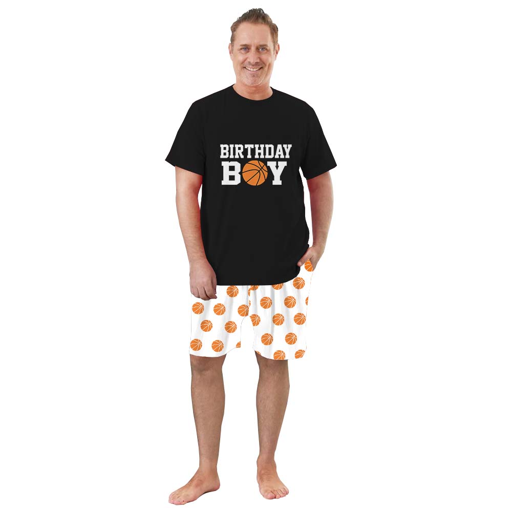 Custom Name Basketball Pajamas For Adults Short Sleeves