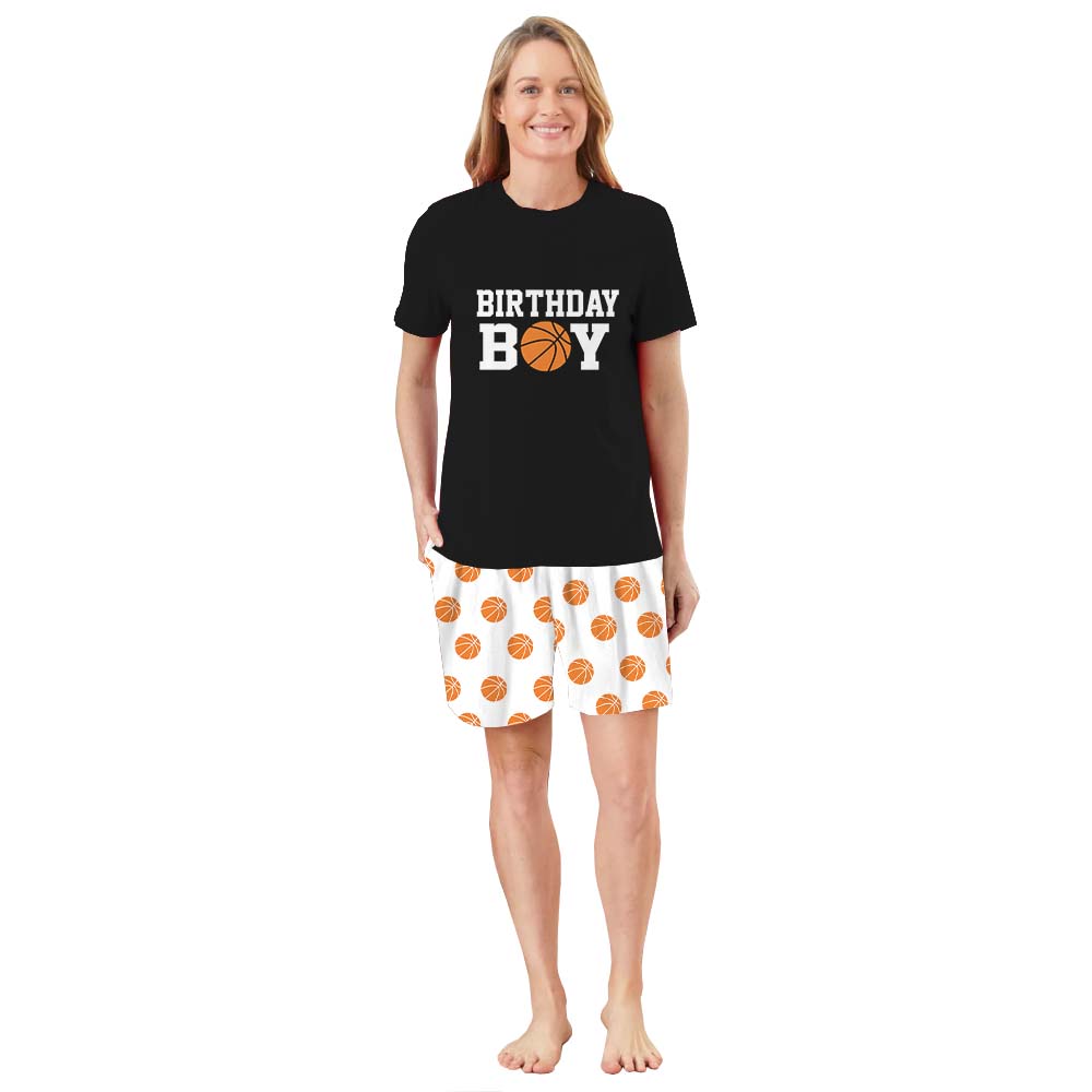 Custom Name Basketball Pajamas For Adults Short Sleeves