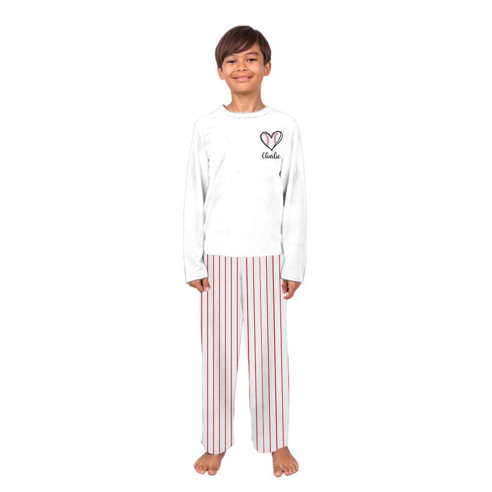 Unique Baseball Heart With Name Family Sport Jammies Unique Baseball Heart With Name Family Sport Jammies