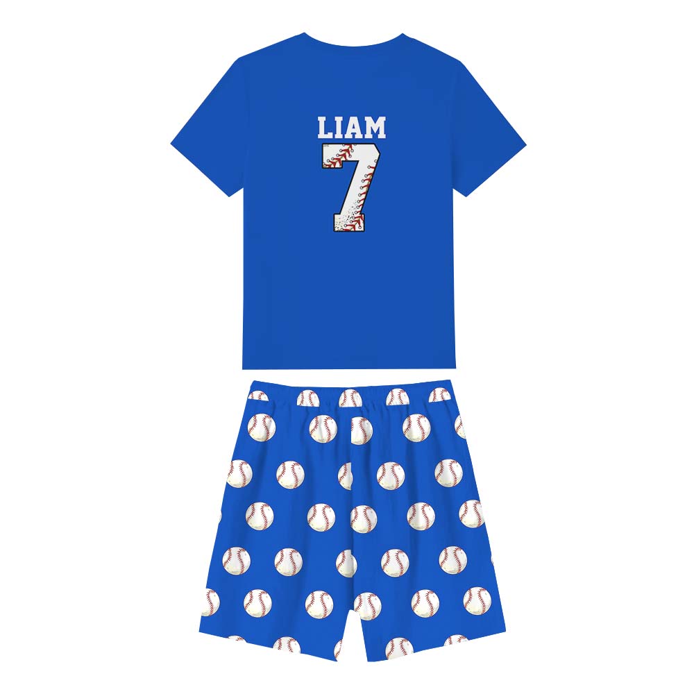 Personalized Baseball Sport Pajama Short Set Personalized Baseball Sport Pajama Short Set