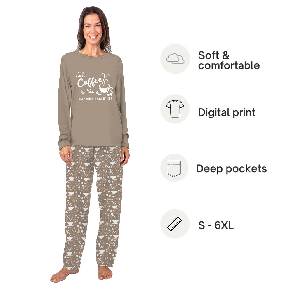 Funny Pajama Sets With Coffee Cups On Them Funny Pajama Sets With Coffee Cups On Them