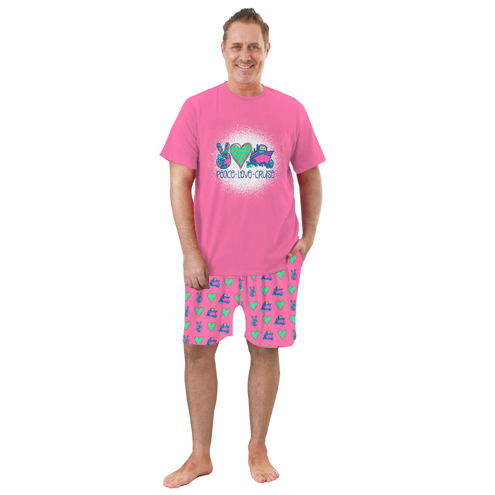 Sweet Pink Peace Love Cruise Ship Vacation Pajamas