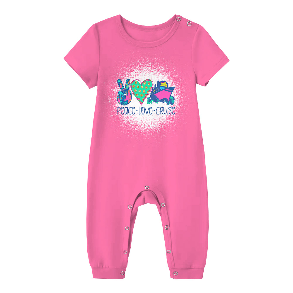 Sweet Pink Peace Love Cruise Ship Vacation Pajamas