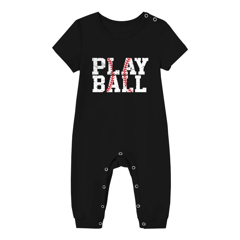 Play Ball Family Sport Pajamas With Dog Short Sleeves