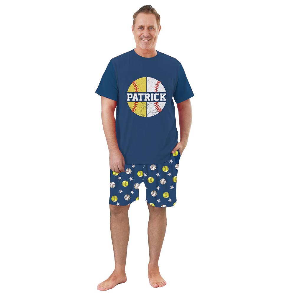 Personalized Baseball and Softball Sport Matching Pajamas Personalized Baseball and Softball Sport Matching Pajamas