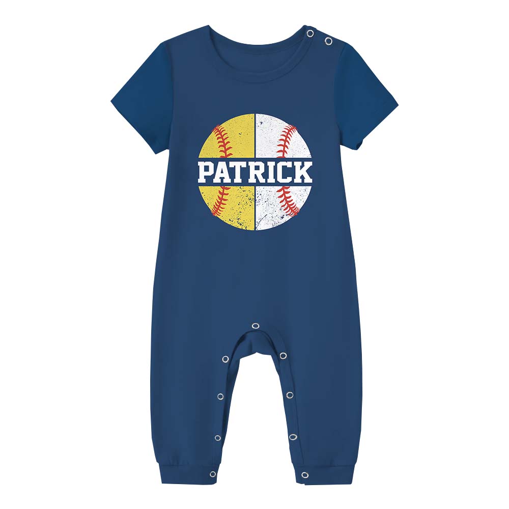 Personalized Baseball and Softball Sport Matching Pajamas Personalized Baseball and Softball Sport Matching Pajamas
