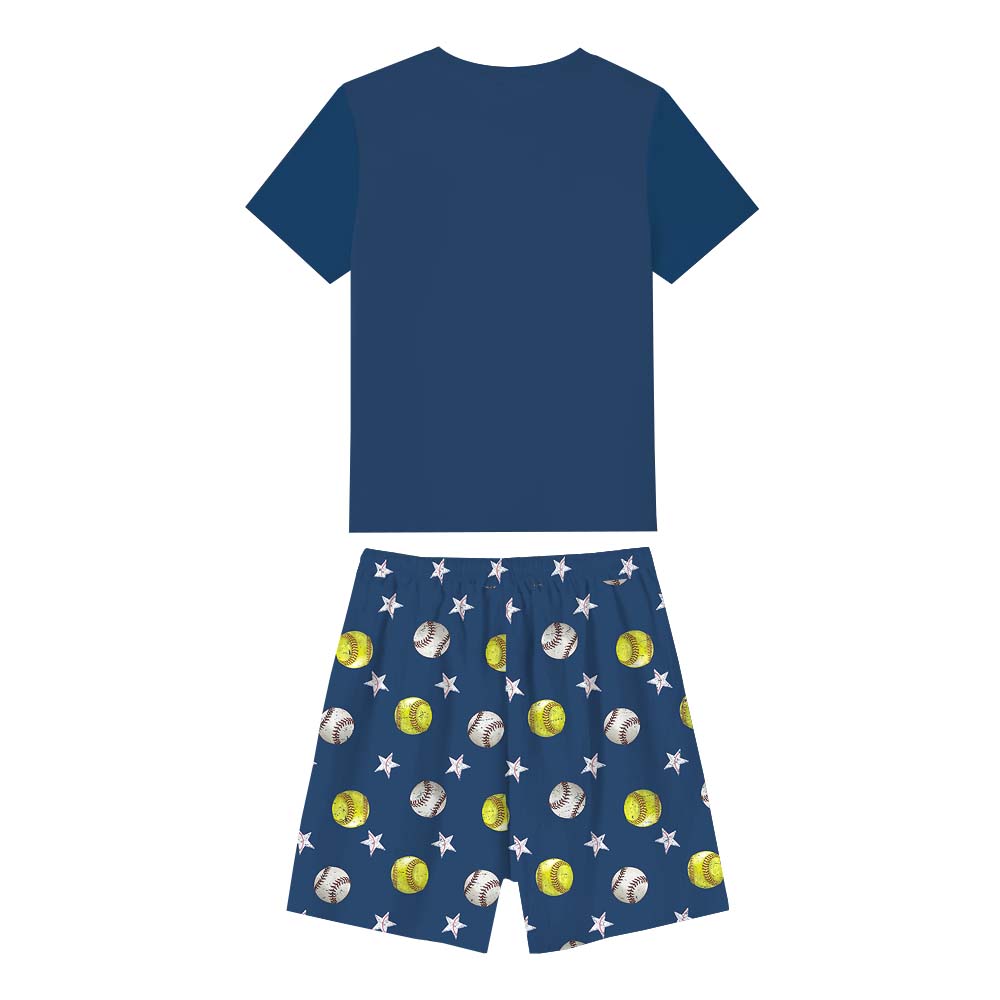 Personalized Baseball and Softball Sport Matching Pajamas Personalized Baseball and Softball Sport Matching Pajamas