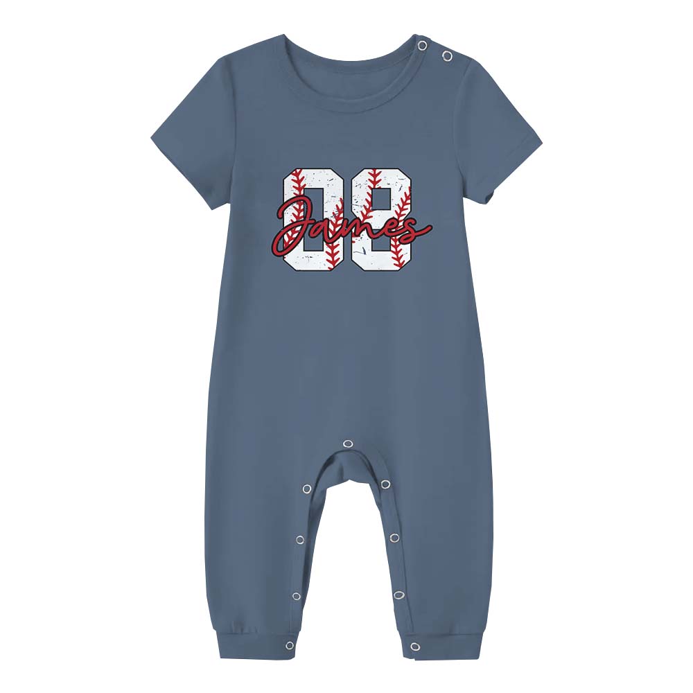 Unique Baseball Number Sport Pajama Short Set