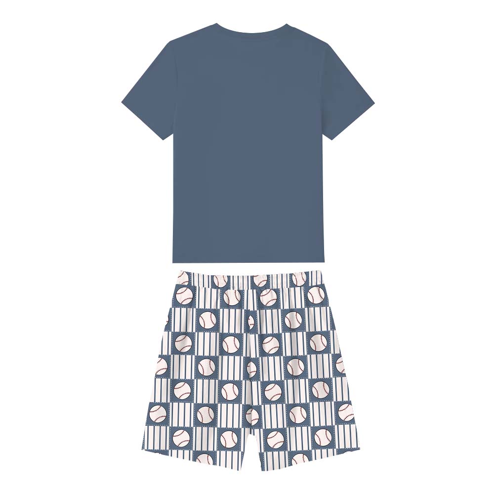 Unique Baseball Number Sport Pajama Short Set