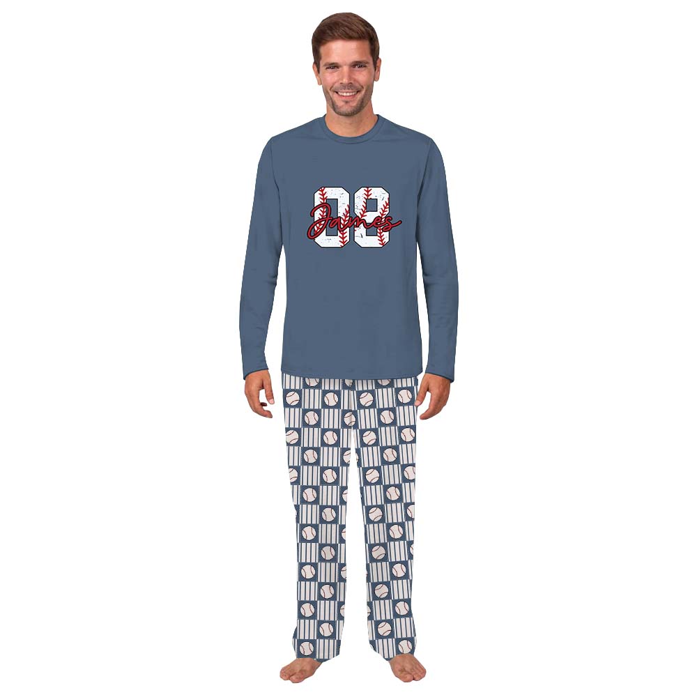 Custom Baseball Number Sport Matching Pajamas Custom Baseball Number Sport Matching Pajamas