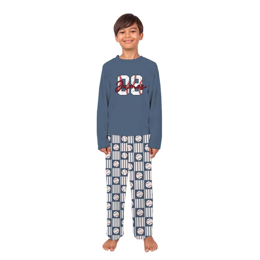 Custom Baseball Number Sport Matching Pajamas Custom Baseball Number Sport Matching Pajamas