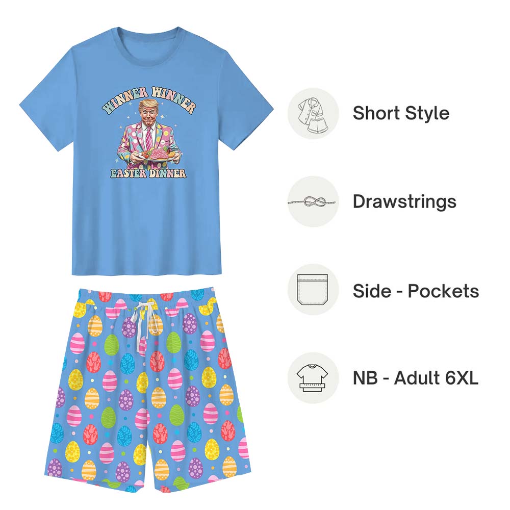 Winner Winner Easter Dinner Jammies Matching Short Sleeves Winner Winner Easter Dinner Jammies Matching Short Sleeves