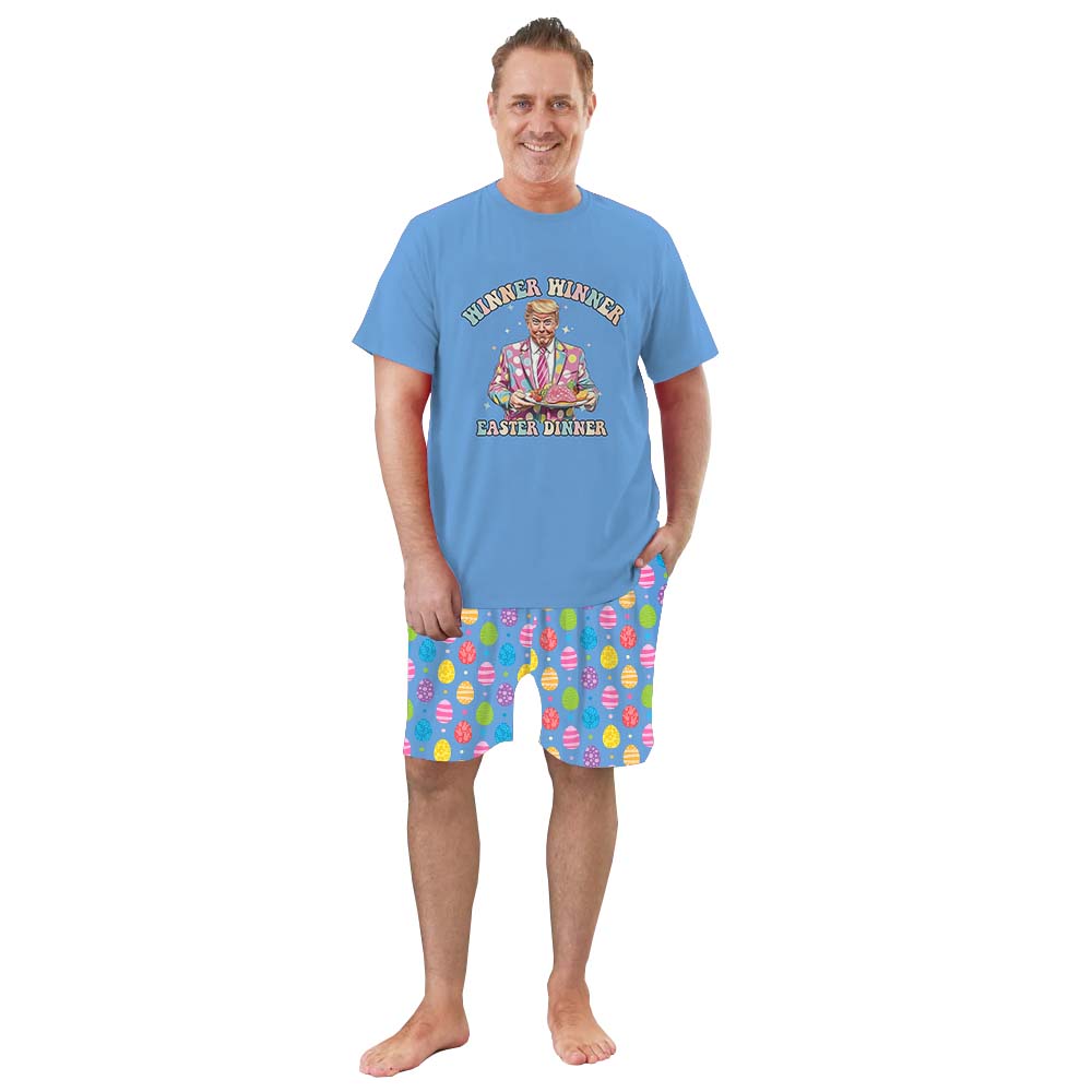 Winner Winner Easter Dinner Jammies Matching Short Sleeves Winner Winner Easter Dinner Jammies Matching Short Sleeves