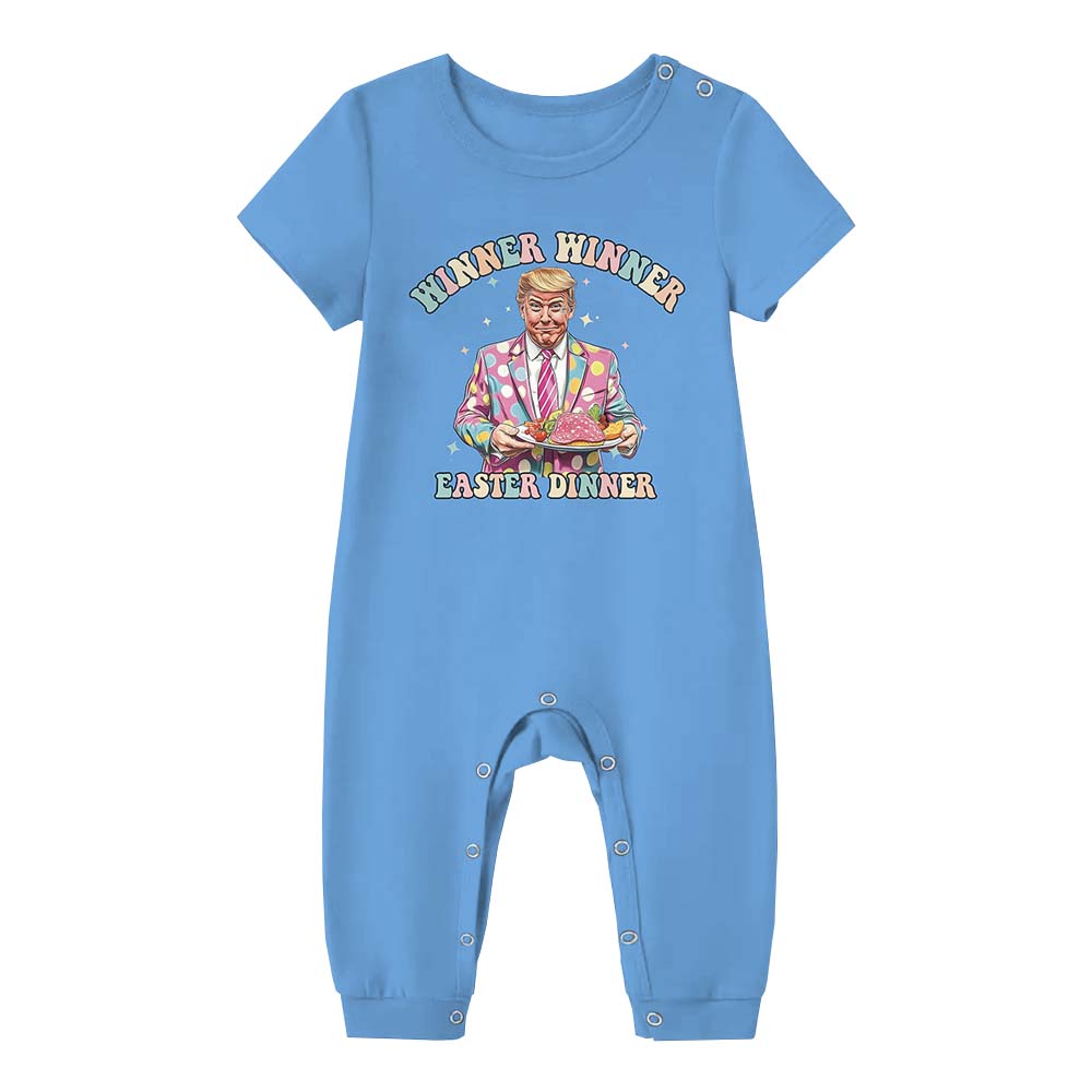 Winner Winner Easter Dinner Jammies Matching Short Sleeves Winner Winner Easter Dinner Jammies Matching Short Sleeves
