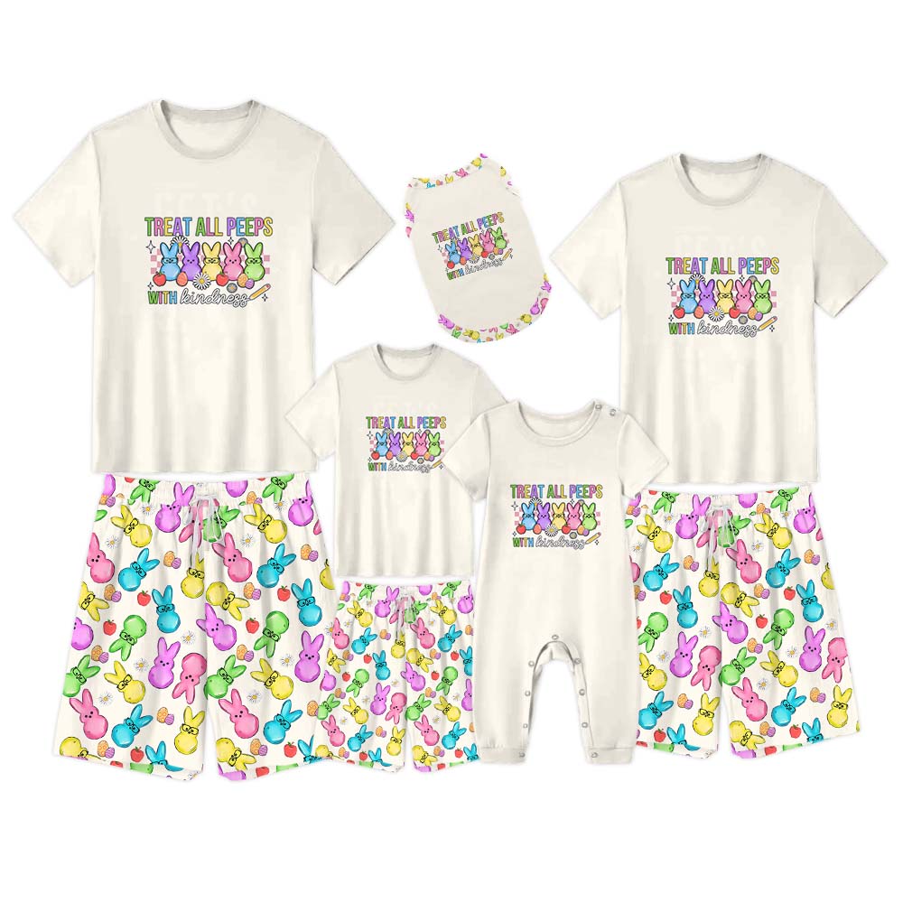Treat All Peeps With Kindness Short Sleeve Easter Pajama Set Treat All Peeps With Kindness Short Sleeve Easter Pajama Set