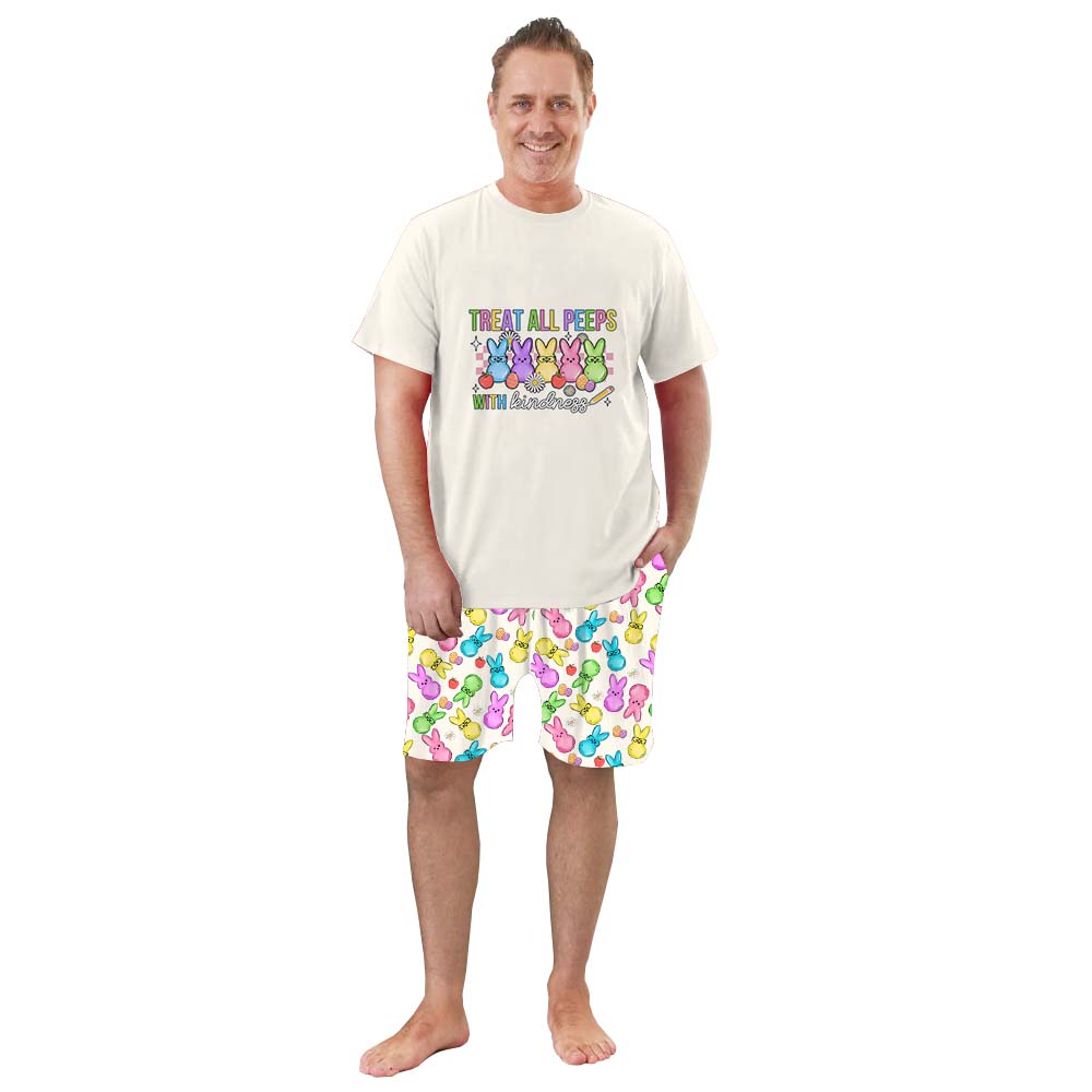 Treat All Peeps With Kindness Short Sleeve Easter Pajama Set Treat All Peeps With Kindness Short Sleeve Easter Pajama Set