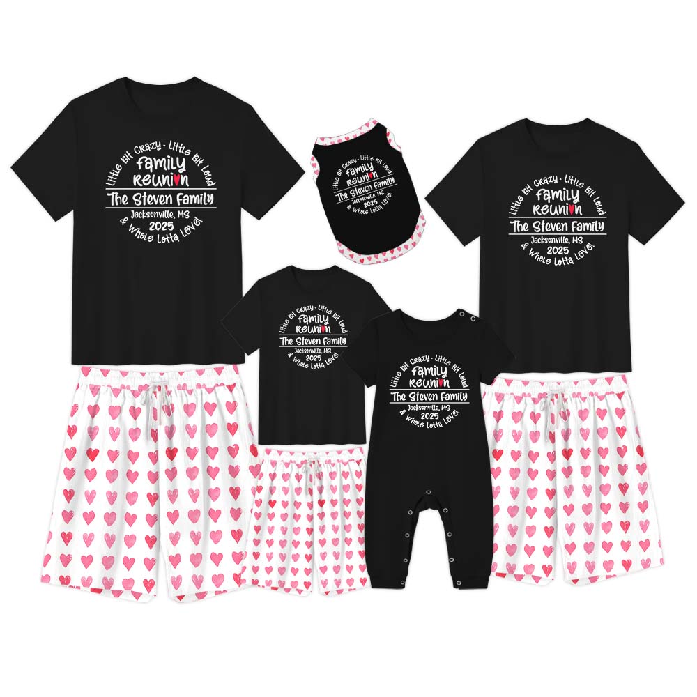Unique Family Reunion Matching Family Pajamas With Dogs Short Sleeves Unique Family Reunion Matching Family Pajamas With Dogs Short Sleeves