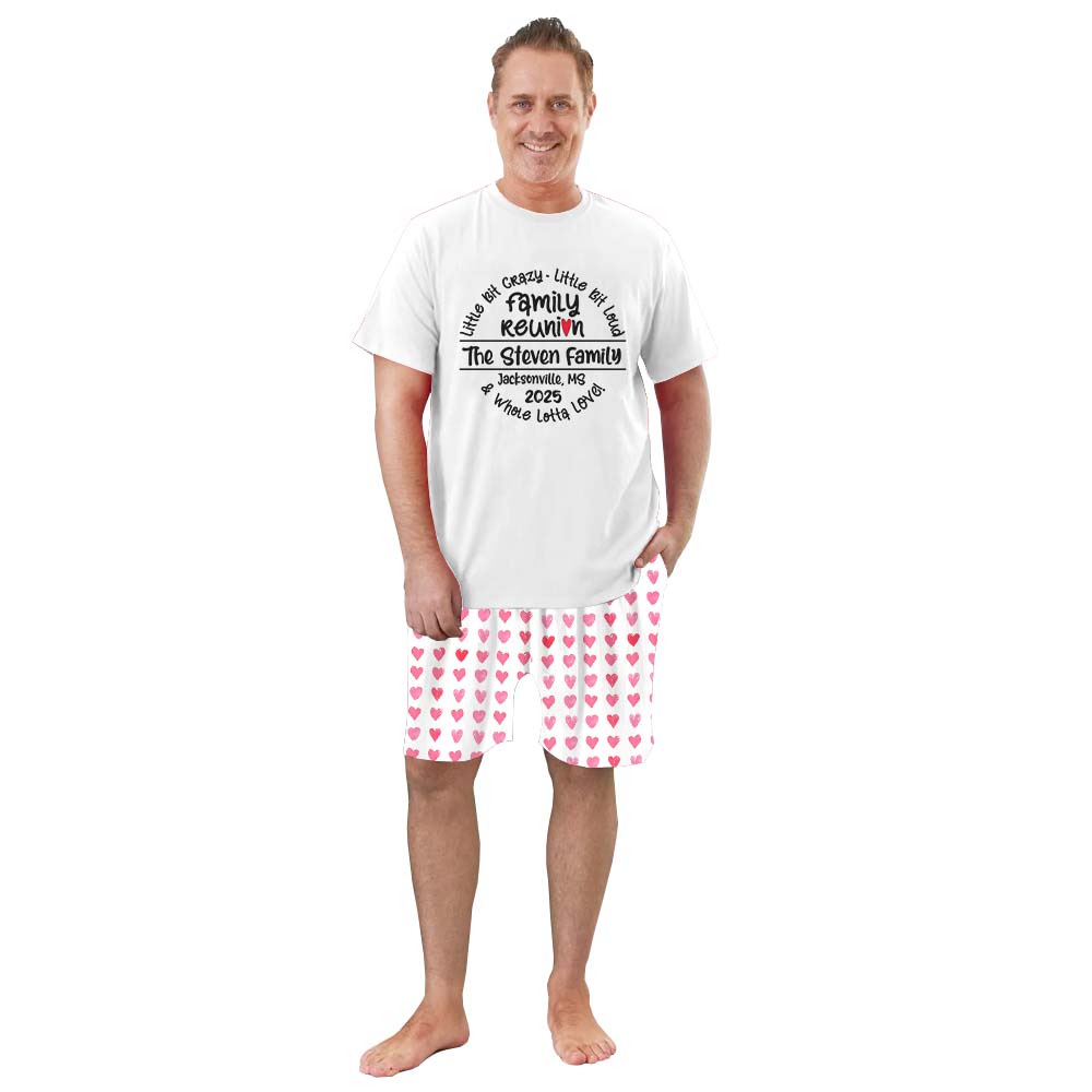 Personalized Family Reunion Matching Family Pajama Shorts Set Personalized Family Reunion Matching Family Pajama Shorts Set