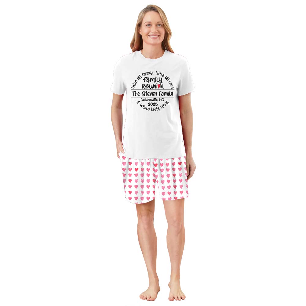 Personalized Family Reunion Matching Family Pajama Shorts Set Personalized Family Reunion Matching Family Pajama Shorts Set
