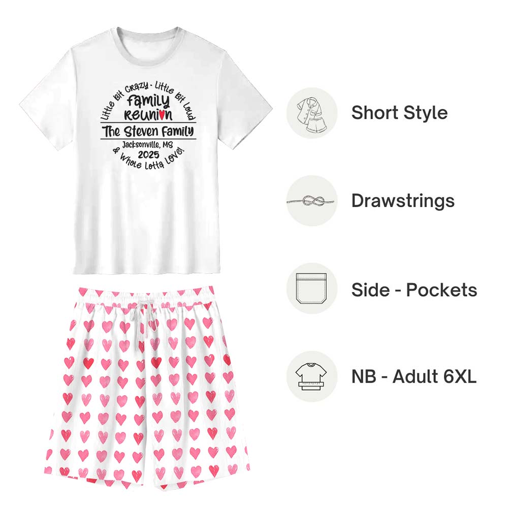 Personalized Family Reunion Matching Family Pajama Shorts Set Personalized Family Reunion Matching Family Pajama Shorts Set