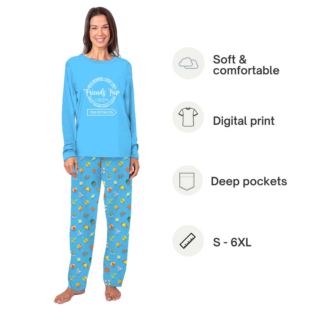 Personalized Friends Vacation Owner And Dog Pajamas Personalized Friends Vacation Owner And Dog Pajamas