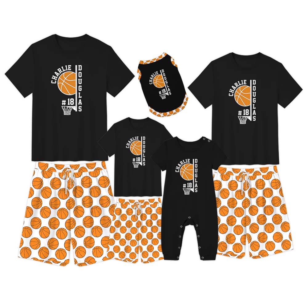 Basketball Team Name Sport Pajama Short Set Basketball Team Name Sport Pajama Short Set