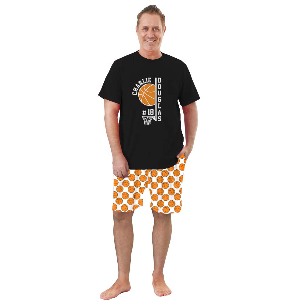 Basketball Team Name Sport Pajama Short Set Basketball Team Name Sport Pajama Short Set