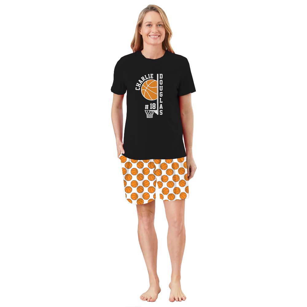 Basketball Team Name Sport Pajama Short Set Basketball Team Name Sport Pajama Short Set