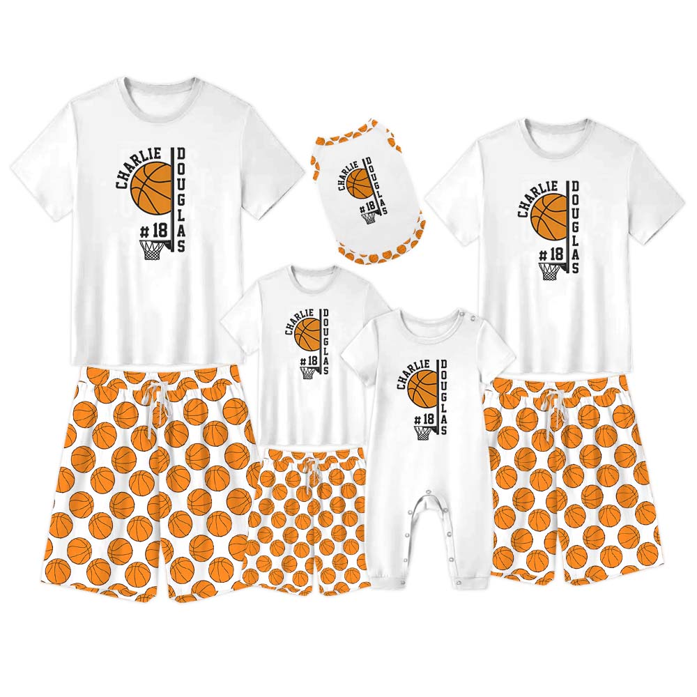 Personalized Basketball With Name Pajamas For Adults Short Sleeves Personalized Basketball With Name Pajamas For Adults Short Sleeves