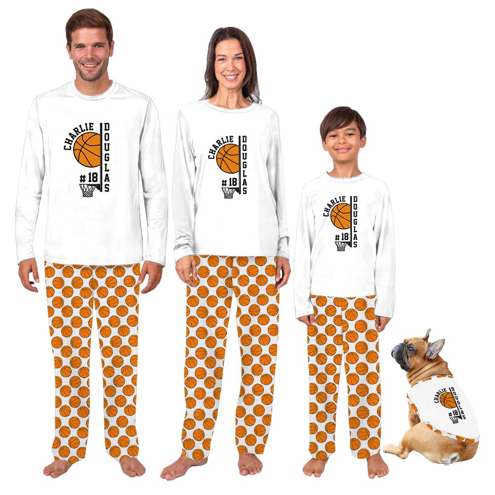 Custom Name and Number Basketball Sport PJs Family