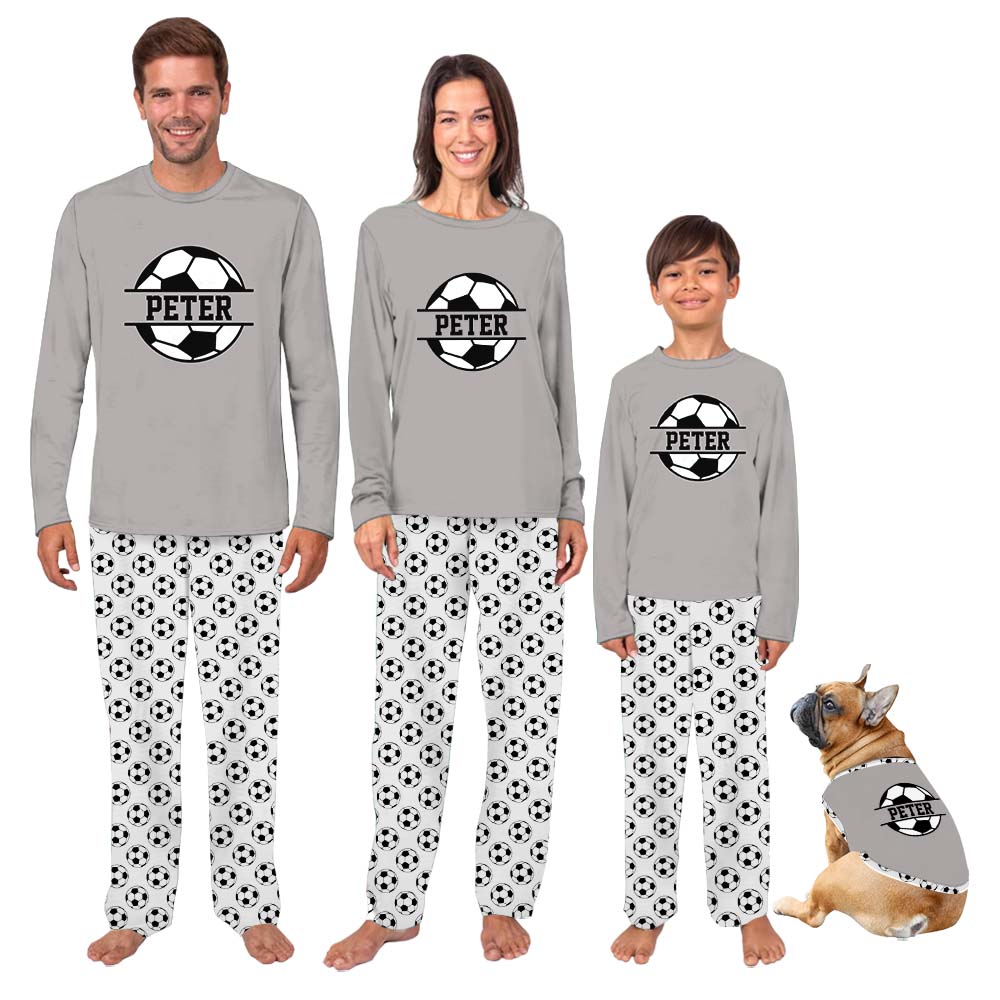 Soccer Themed Matching Family Pajamas With Name Soccer Themed Matching Family Pajamas With Name