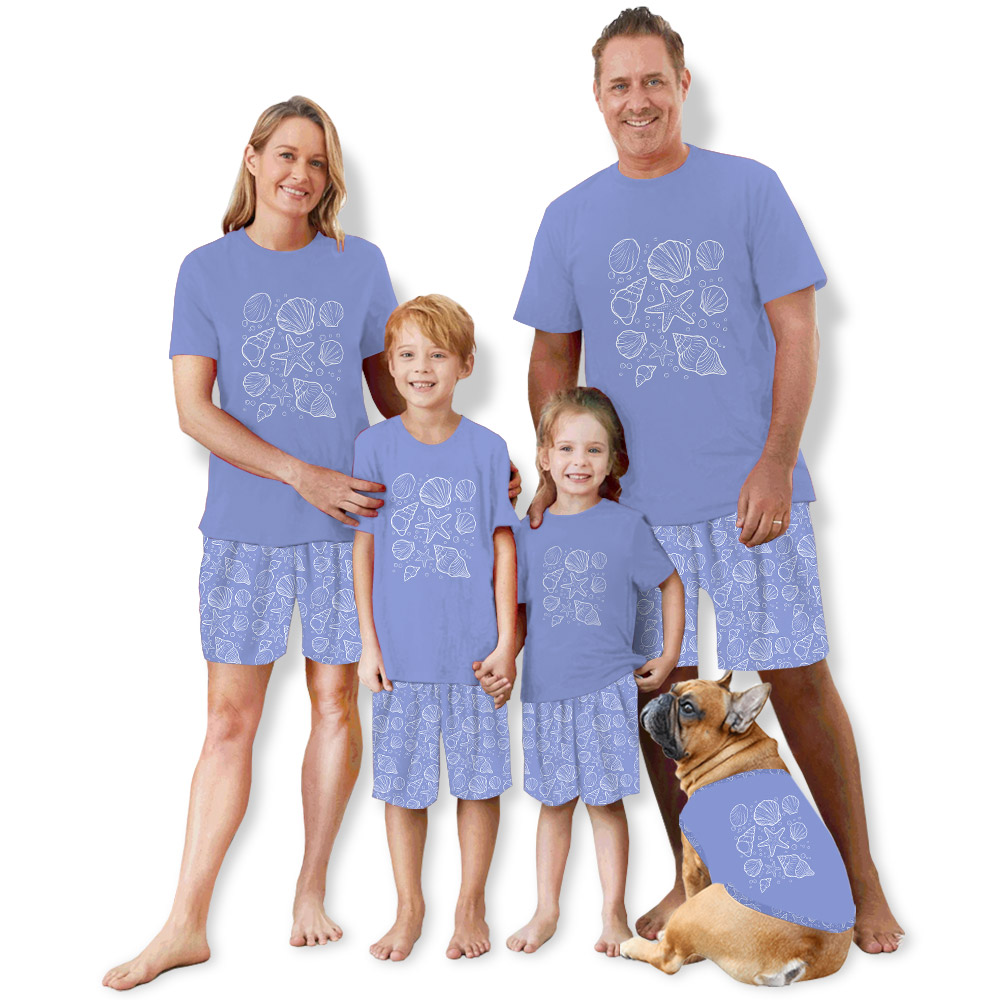Sea Shell Beachy Vibes Pajama Sets For Summer Vacation Sea Shell Beachy Vibes Pajama Sets For Summer Vacation