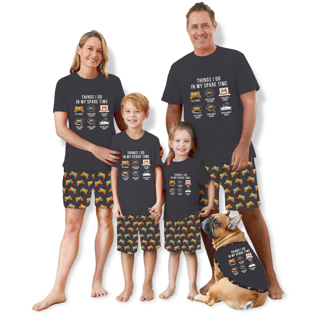 Gaming Theme Pajama Sets For Gamer Saying Things I Do In My Free Time