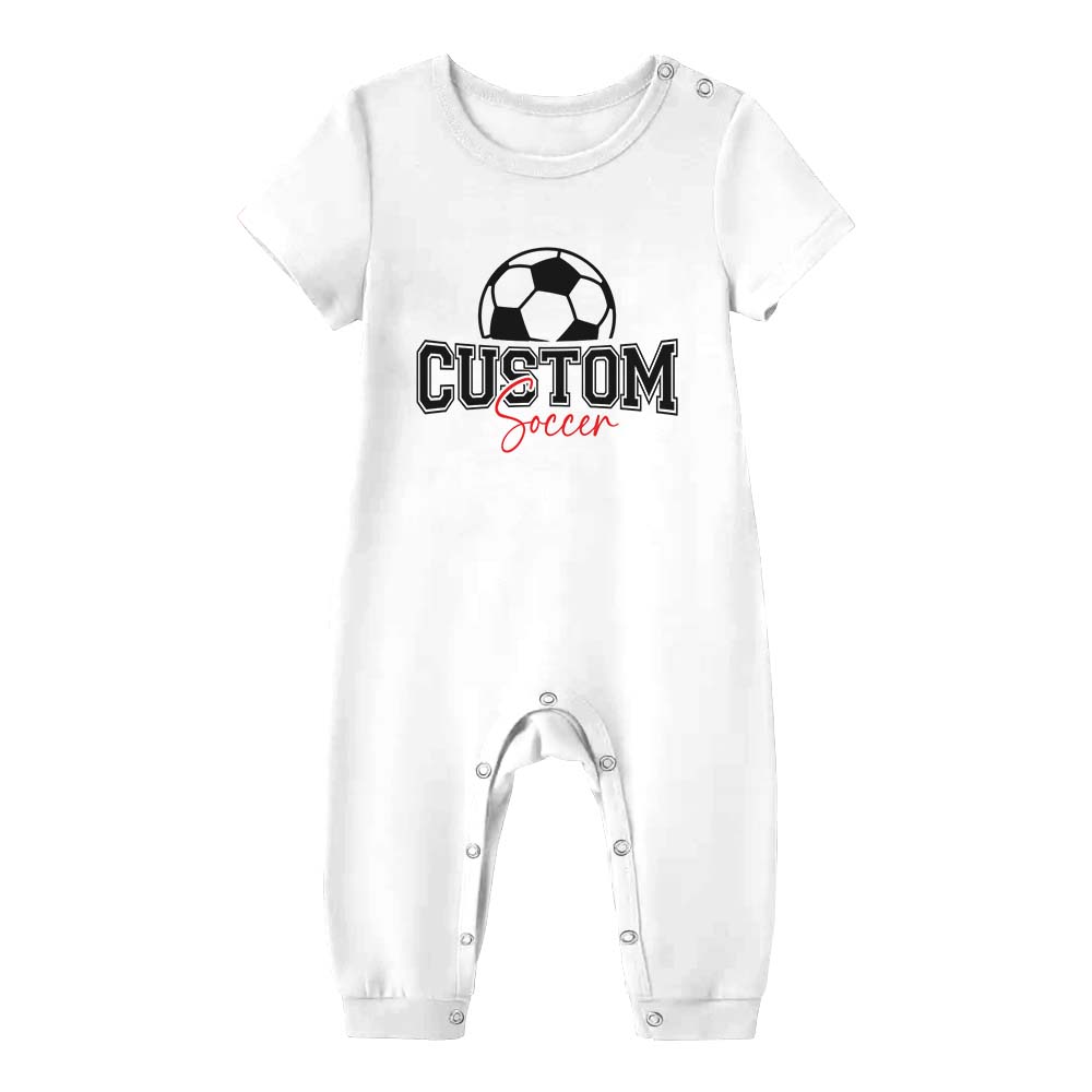 Custom Name Soccer Matching Family Pajamas With Dogs Short Sleeves Custom Name Soccer Matching Family Pajamas With Dogs Short Sleeves