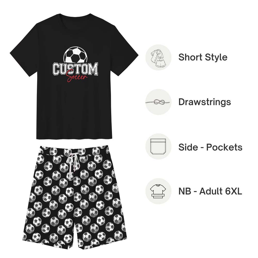 Personalized Name Soccer Pajamas Short Sets Personalized Name Soccer Pajamas Short Sets