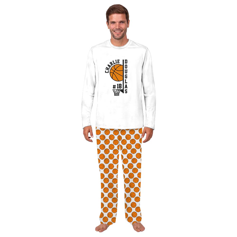 Custom Name and Number Basketball Sport PJs Family