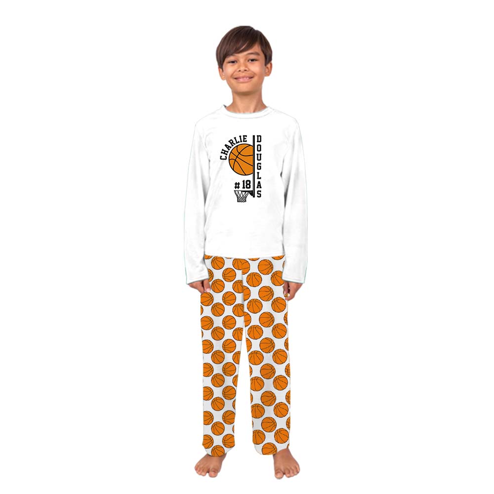 Custom Name and Number Basketball Sport PJs Family