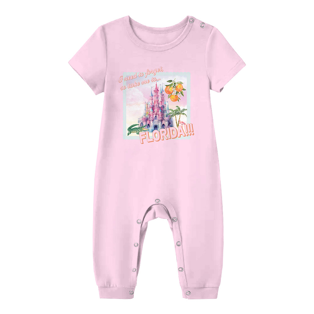 Sweet Pink Florida Vacation Short Pajamas Sets