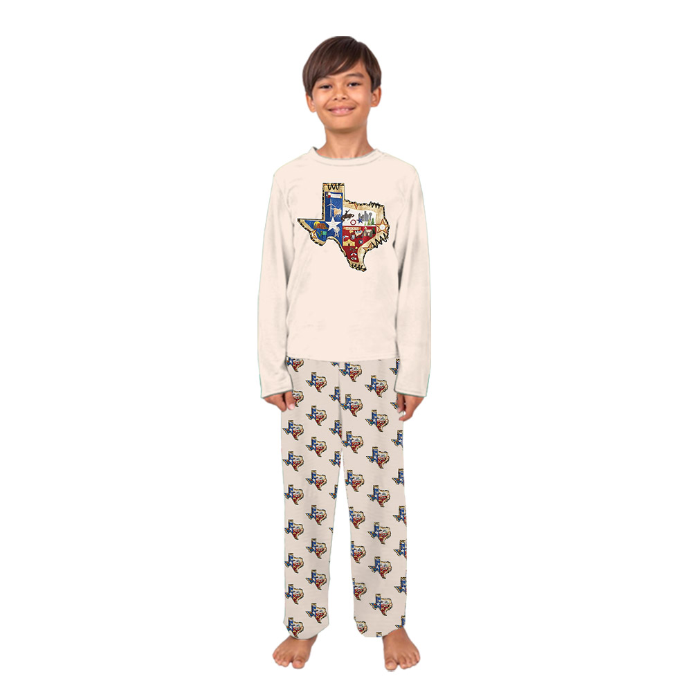 Texas Map Print Pajamas Shirt And Pants