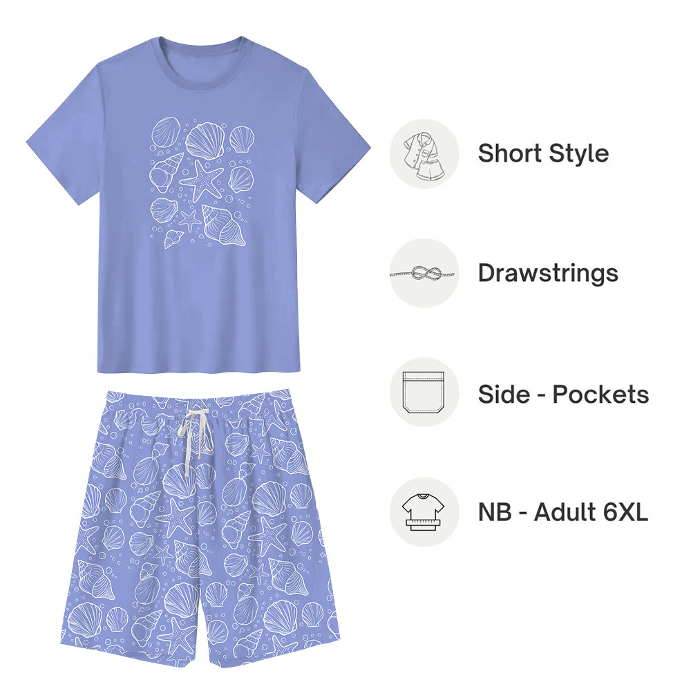 Sea Shell Beachy Vibes Pajama Sets For Summer Vacation Sea Shell Beachy Vibes Pajama Sets For Summer Vacation