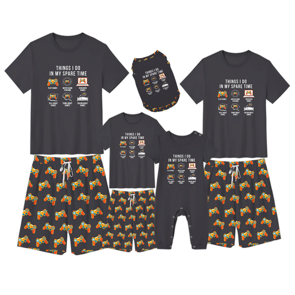Gaming Theme Pajama Sets For Gamer Saying Things I Do In My Free Time