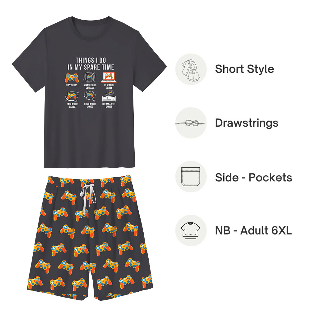 Gaming Theme Pajama Sets For Gamer Saying Things I Do In My Free Time