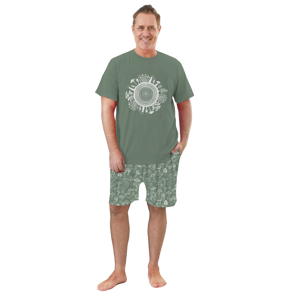 Unique Mushroom Print Pajamas For Adults And Kids