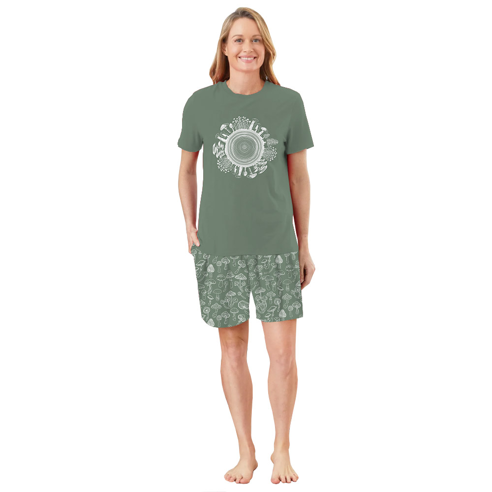 Unique Mushroom Print Pajamas For Adults And Kids
