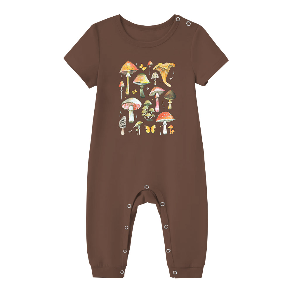 Cute Matching Mushroom Pajama Sets Brown Cute Matching Mushroom Pajama Sets Brown